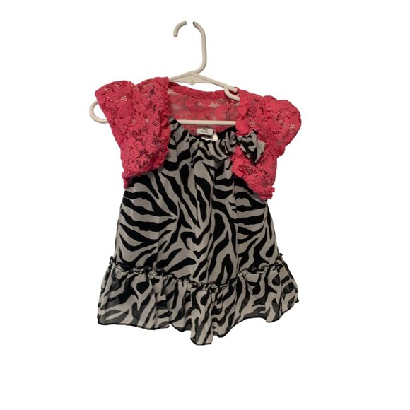 healthtex Other - Vintage Healthtex Girls Infant Baby Size 18 Months Black White Zebra Print Shirt
